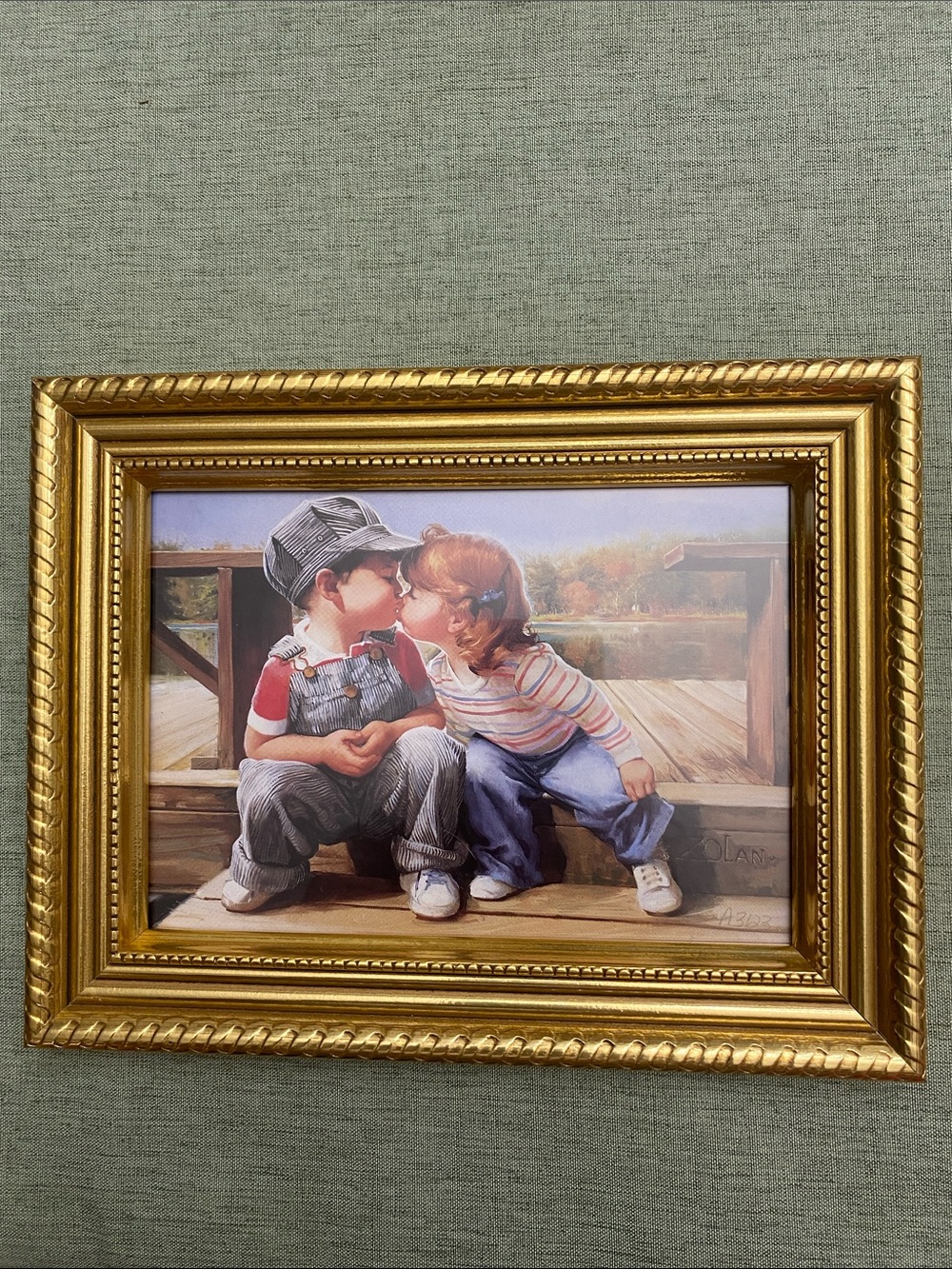 Pemberton & Oakes "First Kiss" Lithograph by Donald Zolan Framed 1993